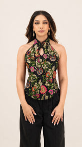 Tania Brocade Top (Black)
